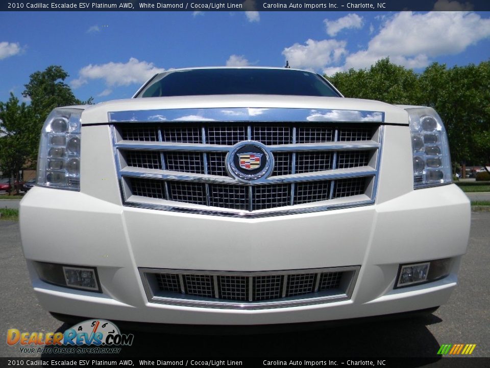 2010 Cadillac Escalade ESV Platinum AWD White Diamond / Cocoa/Light Linen Photo #4