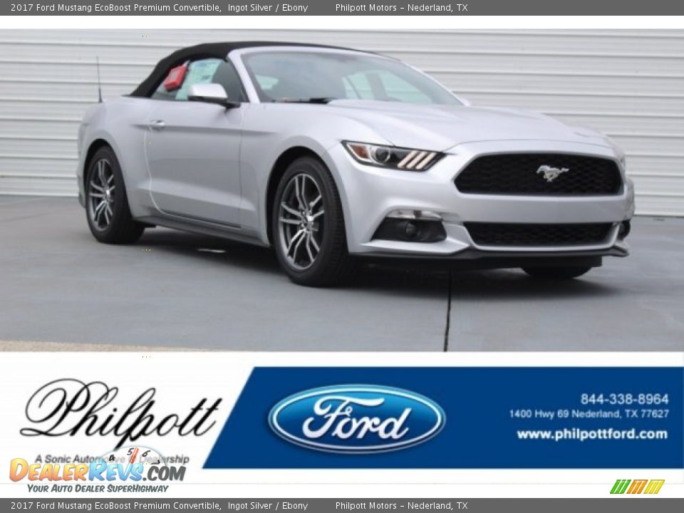 2017 Ford Mustang EcoBoost Premium Convertible Ingot Silver / Ebony Photo #1