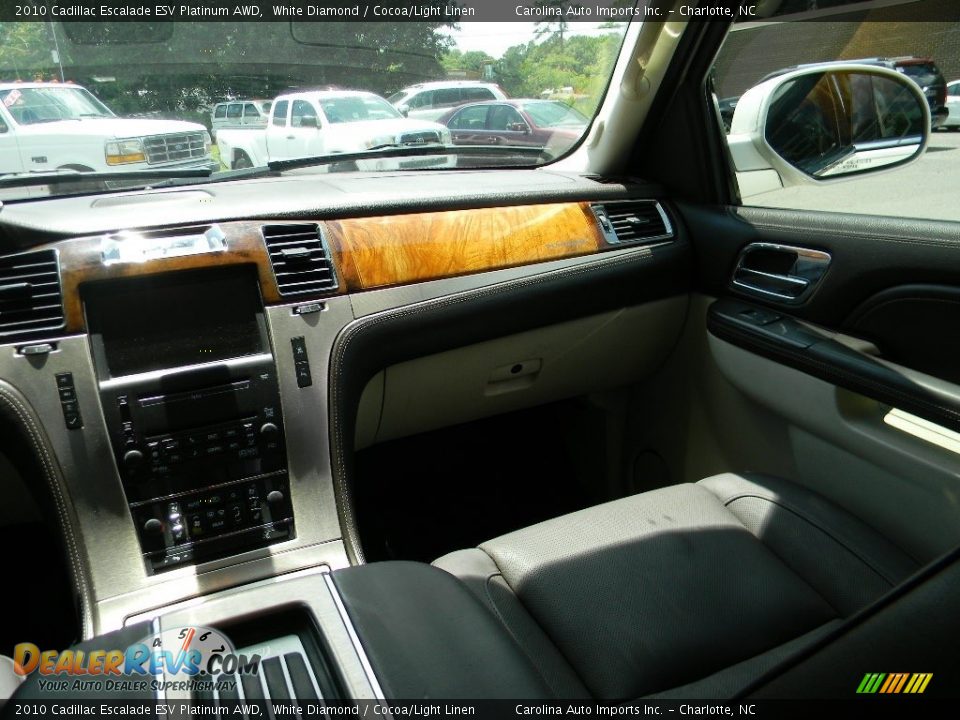 2010 Cadillac Escalade ESV Platinum AWD White Diamond / Cocoa/Light Linen Photo #14