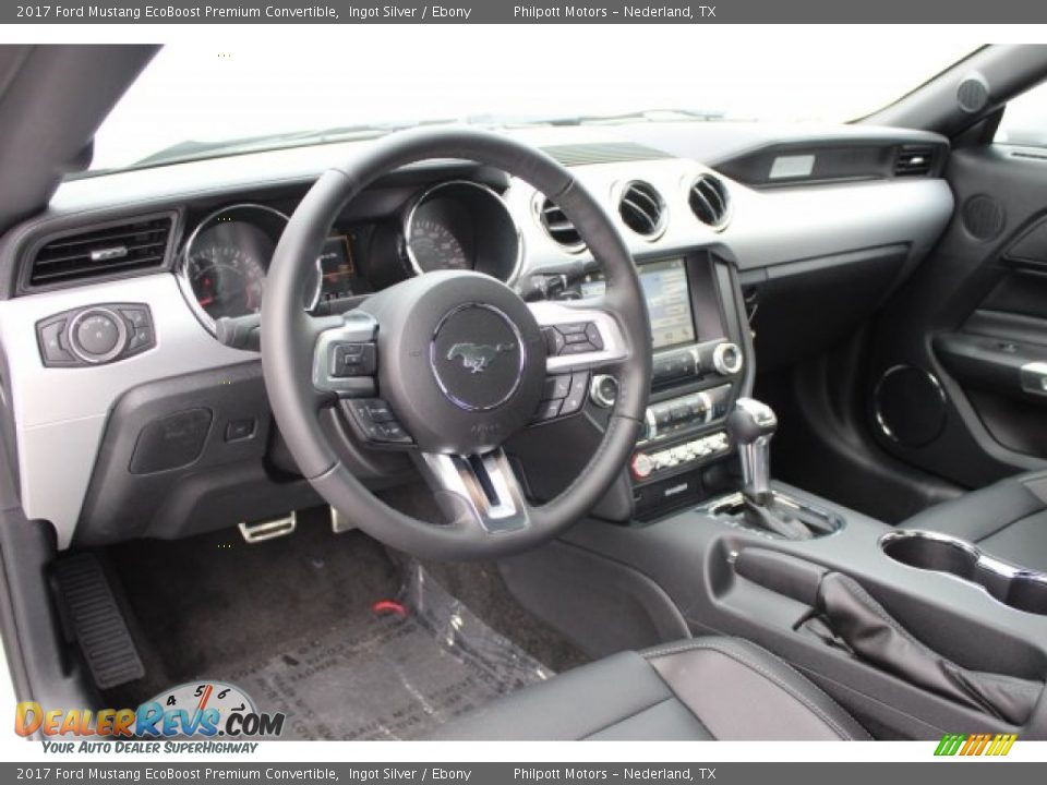 2017 Ford Mustang EcoBoost Premium Convertible Ingot Silver / Ebony Photo #9