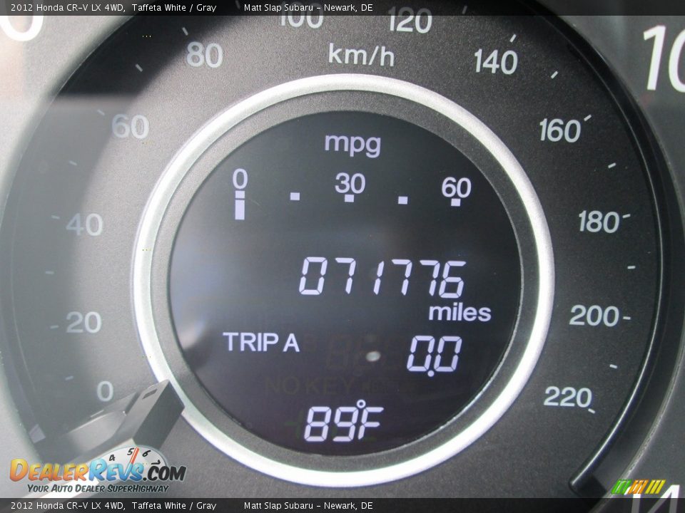 2012 Honda CR-V LX 4WD Taffeta White / Gray Photo #28