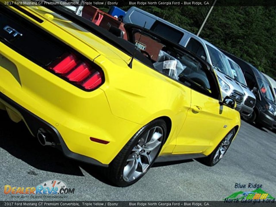2017 Ford Mustang GT Premium Convertible Triple Yellow / Ebony Photo #34