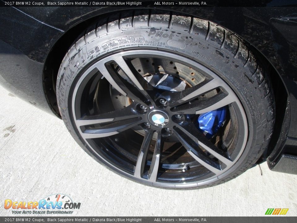 2017 BMW M2 Coupe Black Sapphire Metallic / Dakota Black/Blue Highlight Photo #3