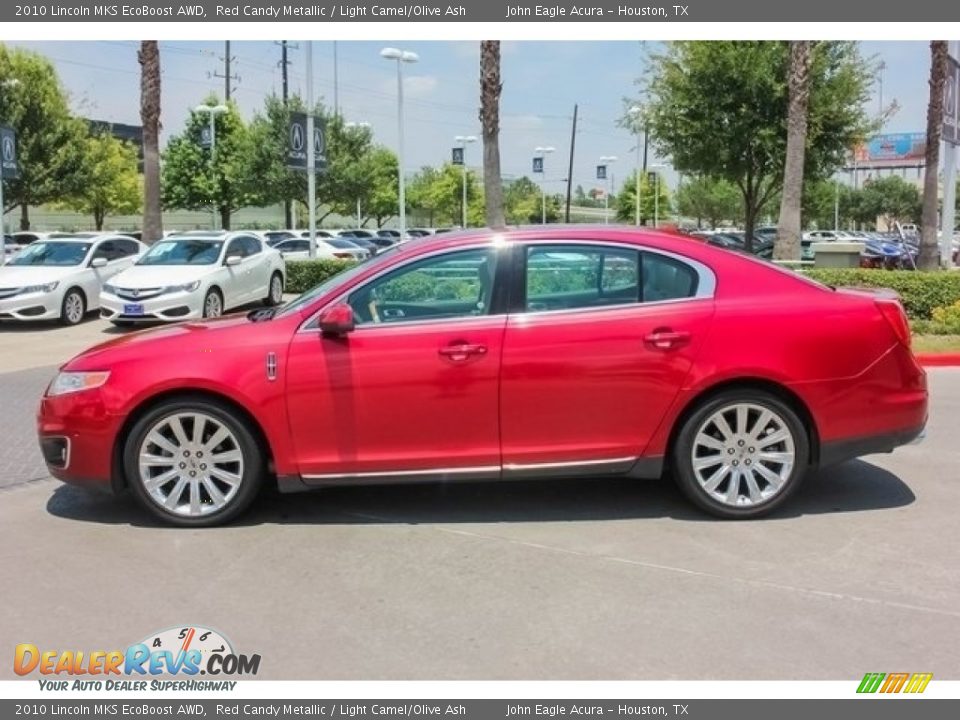 2010 Lincoln MKS EcoBoost AWD Red Candy Metallic / Light Camel/Olive Ash Photo #4