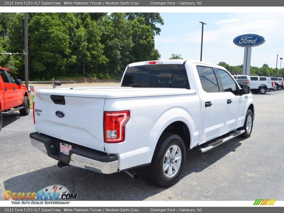 2015 Ford F150 XLT SuperCrew White Platinum Tricoat / Medium Earth Gray Photo #3