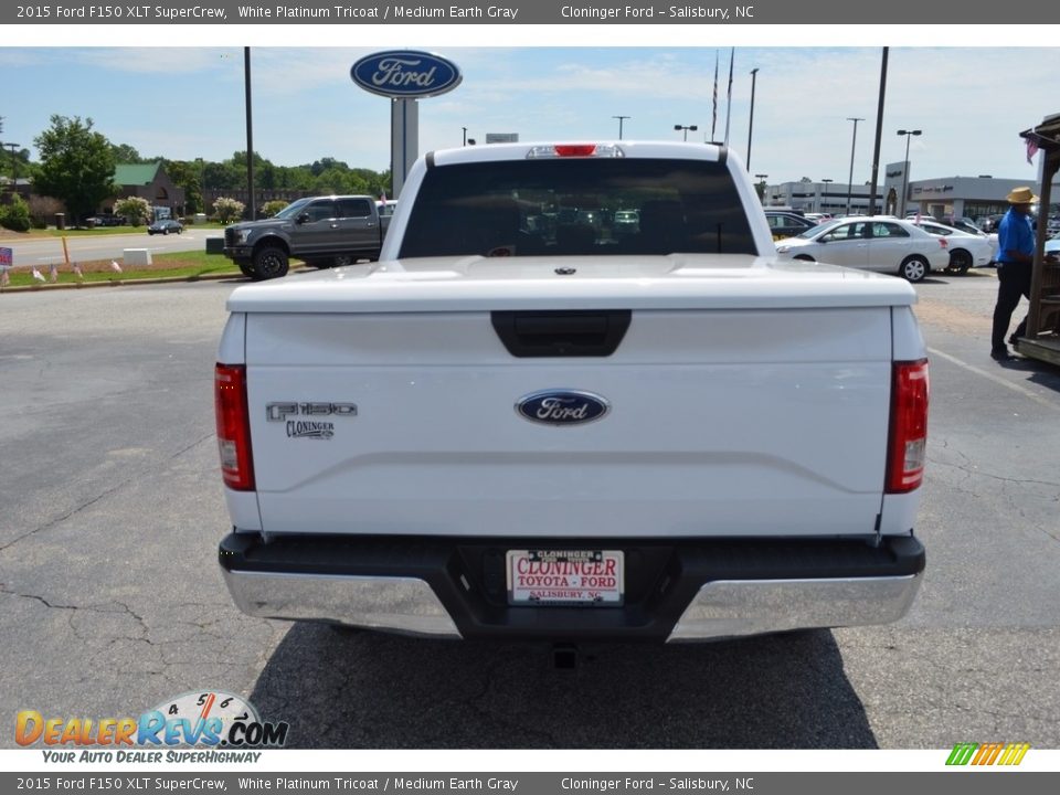 2015 Ford F150 XLT SuperCrew White Platinum Tricoat / Medium Earth Gray Photo #4