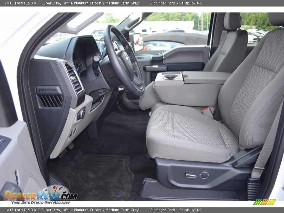 2015 Ford F150 XLT SuperCrew White Platinum Tricoat / Medium Earth Gray Photo #11