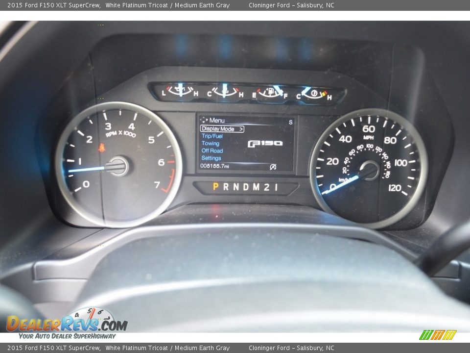 2015 Ford F150 XLT SuperCrew White Platinum Tricoat / Medium Earth Gray Photo #22