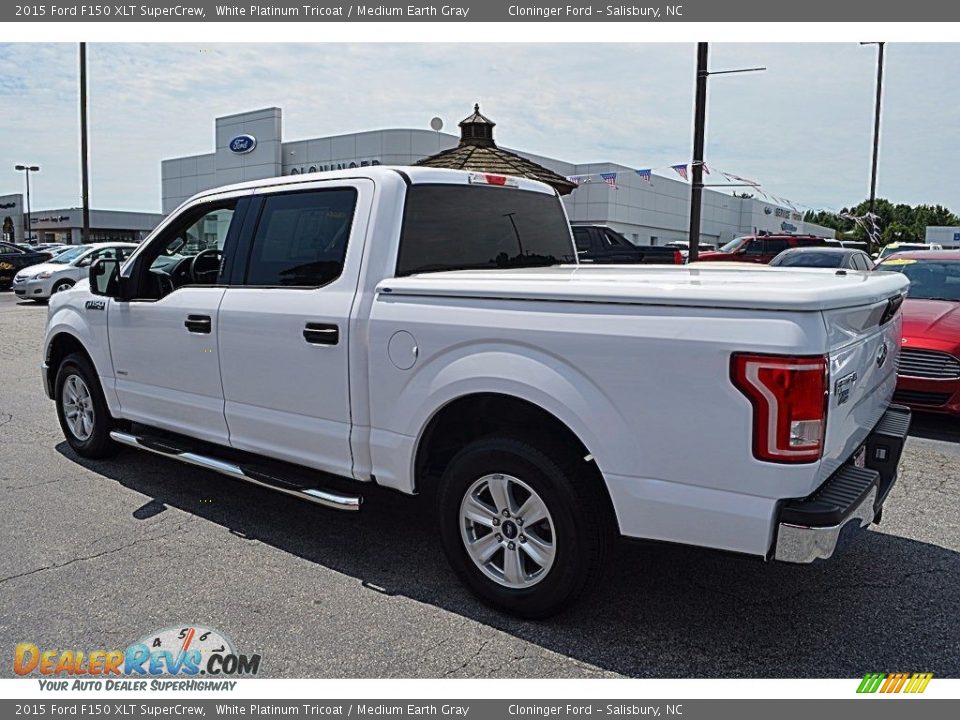 2015 Ford F150 XLT SuperCrew White Platinum Tricoat / Medium Earth Gray Photo #25