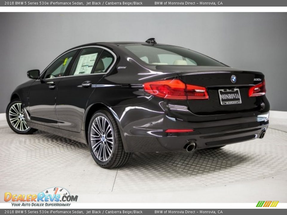 2018 BMW 5 Series 530e iPerfomance Sedan Jet Black / Canberra Beige/Black Photo #3
