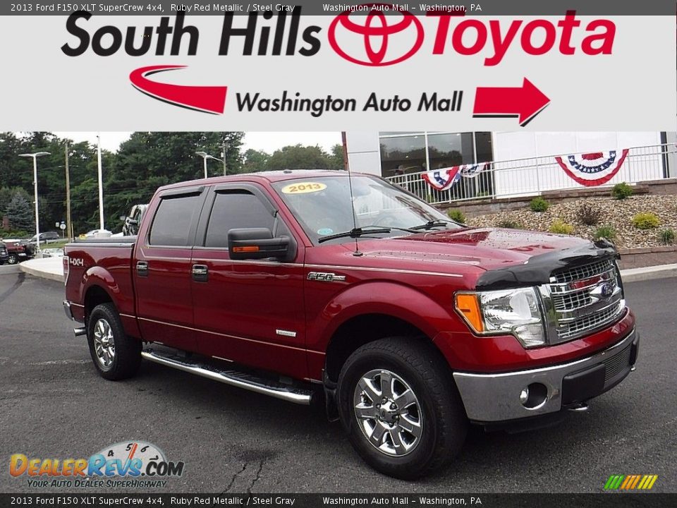 2013 Ford F150 XLT SuperCrew 4x4 Ruby Red Metallic / Steel Gray Photo #1