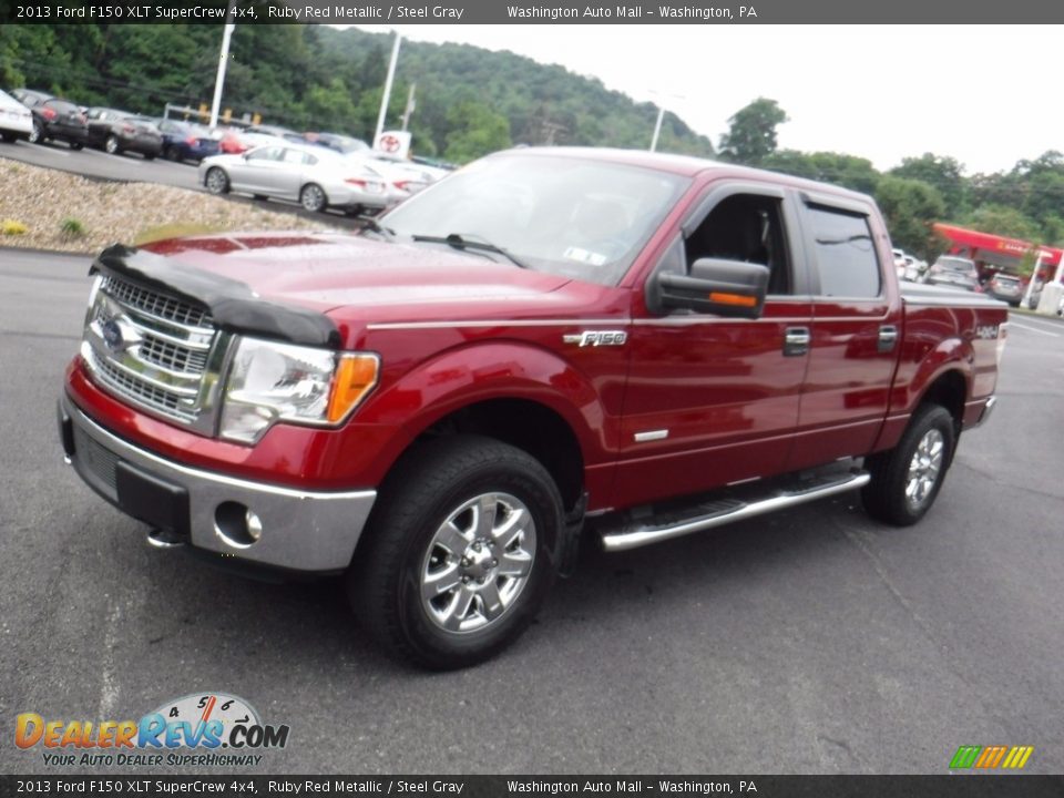 2013 Ford F150 XLT SuperCrew 4x4 Ruby Red Metallic / Steel Gray Photo #10