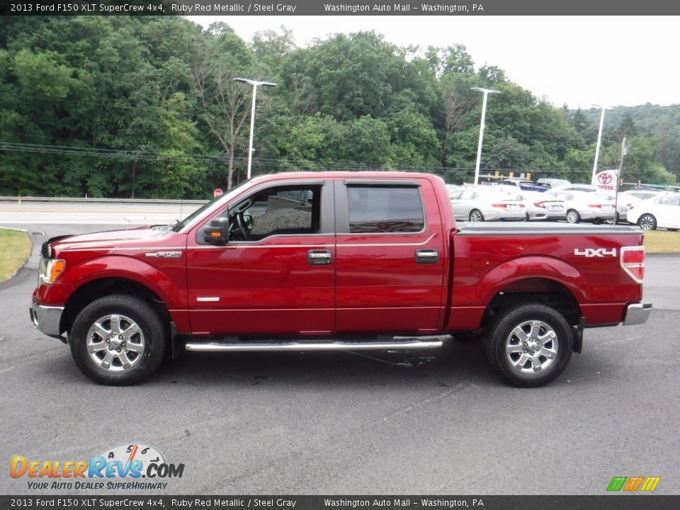 2013 Ford F150 XLT SuperCrew 4x4 Ruby Red Metallic / Steel Gray Photo #11