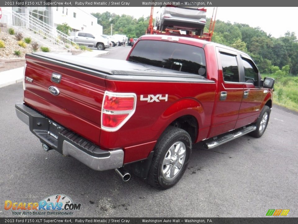 2013 Ford F150 XLT SuperCrew 4x4 Ruby Red Metallic / Steel Gray Photo #15