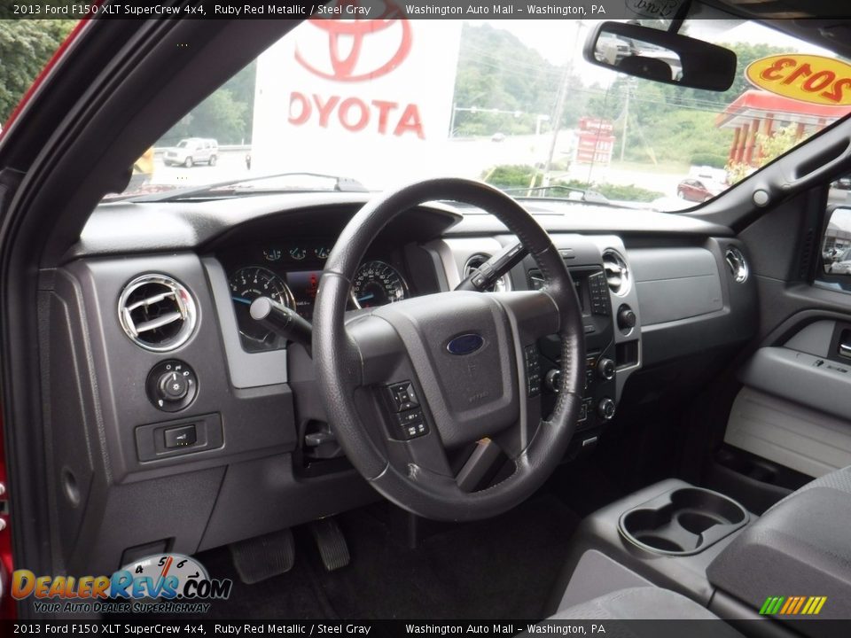 2013 Ford F150 XLT SuperCrew 4x4 Ruby Red Metallic / Steel Gray Photo #17
