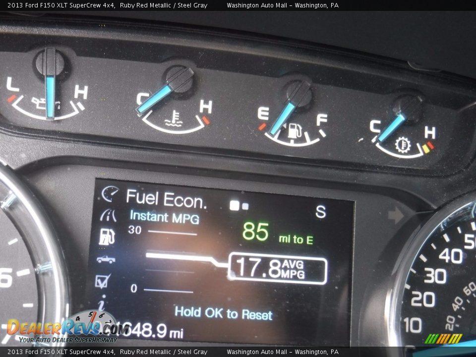 2013 Ford F150 XLT SuperCrew 4x4 Ruby Red Metallic / Steel Gray Photo #35