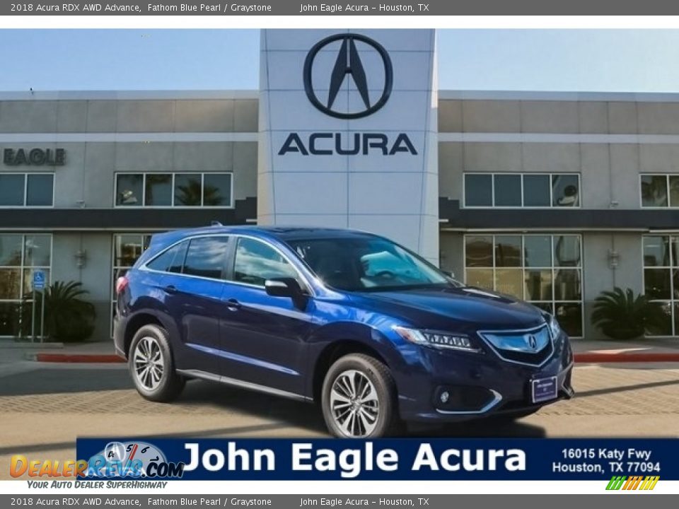 2018 Acura RDX AWD Advance Fathom Blue Pearl / Graystone Photo #1