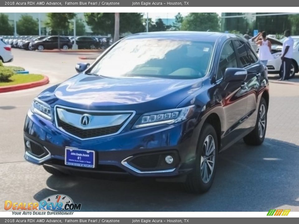 2018 Acura RDX AWD Advance Fathom Blue Pearl / Graystone Photo #3