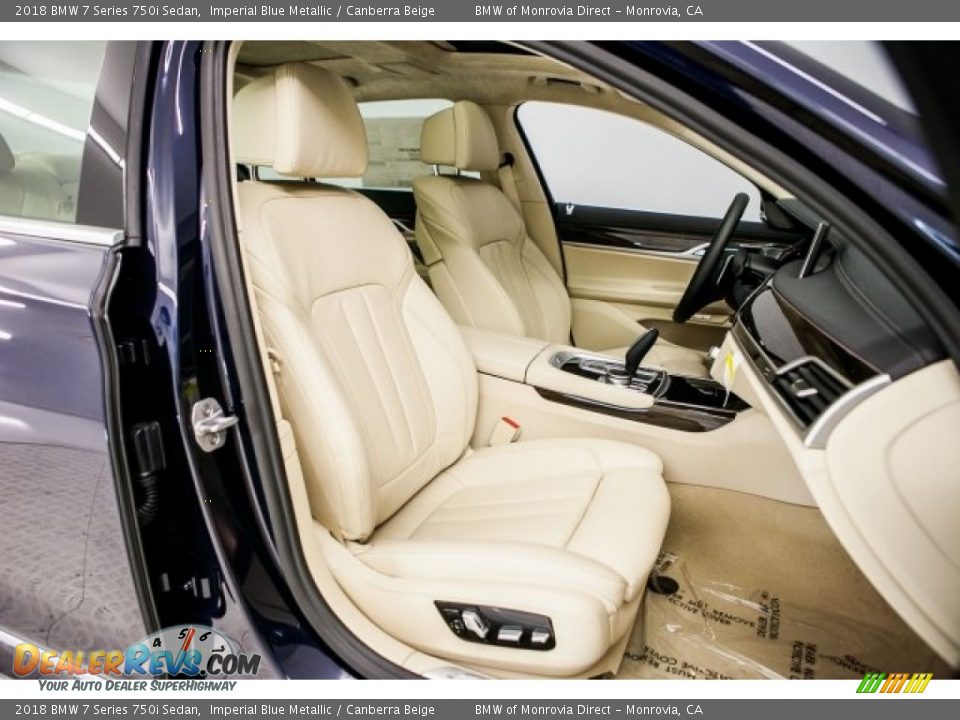 2018 BMW 7 Series 750i Sedan Imperial Blue Metallic / Canberra Beige Photo #2
