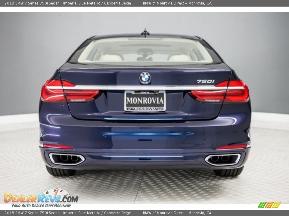 2018 BMW 7 Series 750i Sedan Imperial Blue Metallic / Canberra Beige Photo #4