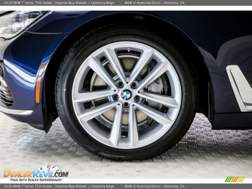 2018 BMW 7 Series 750i Sedan Imperial Blue Metallic / Canberra Beige Photo #9