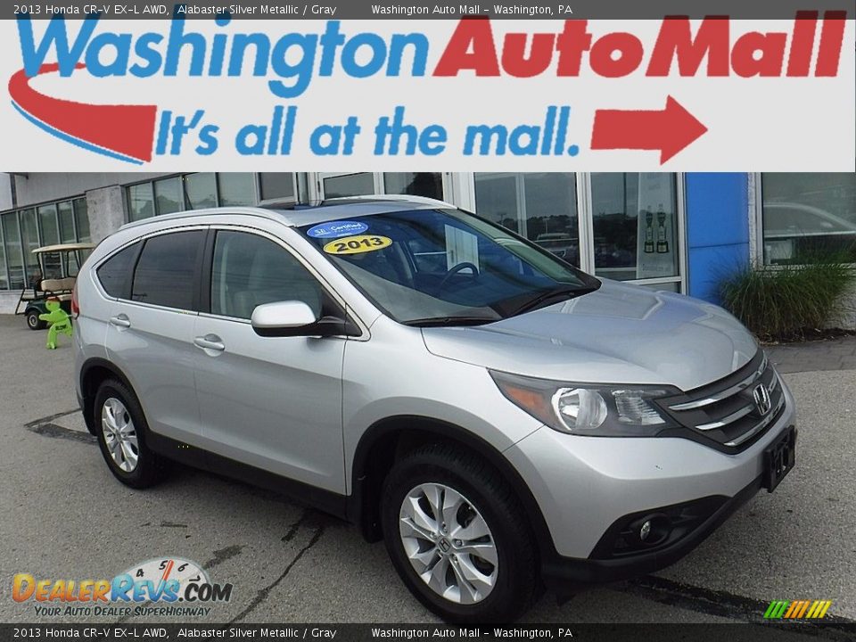 2013 Honda CR-V EX-L AWD Alabaster Silver Metallic / Gray Photo #1