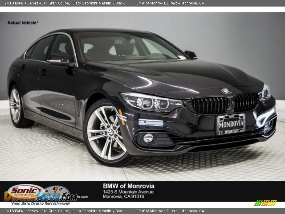 2018 BMW 4 Series 430i Gran Coupe Black Sapphire Metallic / Black Photo #1
