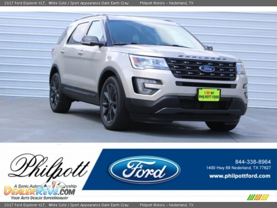 2017 Ford Explorer XLT White Gold / Sport Appearance Dark Earth Gray Photo #1
