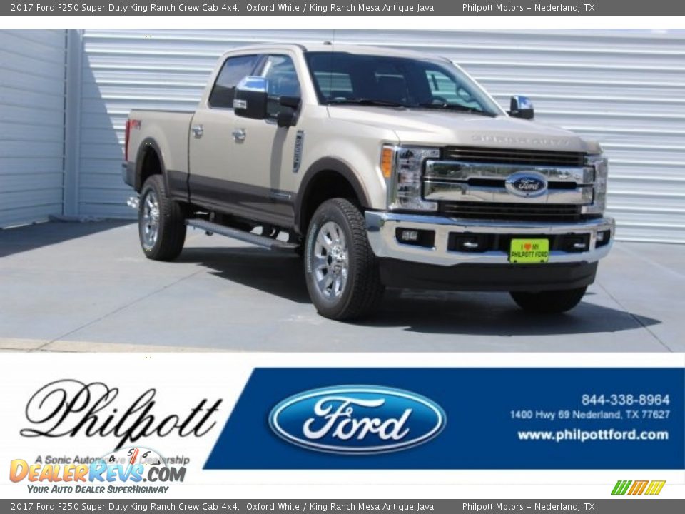2017 Ford F250 Super Duty King Ranch Crew Cab 4x4 Oxford White / King Ranch Mesa Antique Java Photo #1