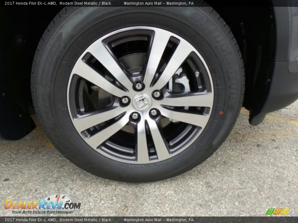 2017 Honda Pilot EX-L AWD Modern Steel Metallic / Black Photo #3