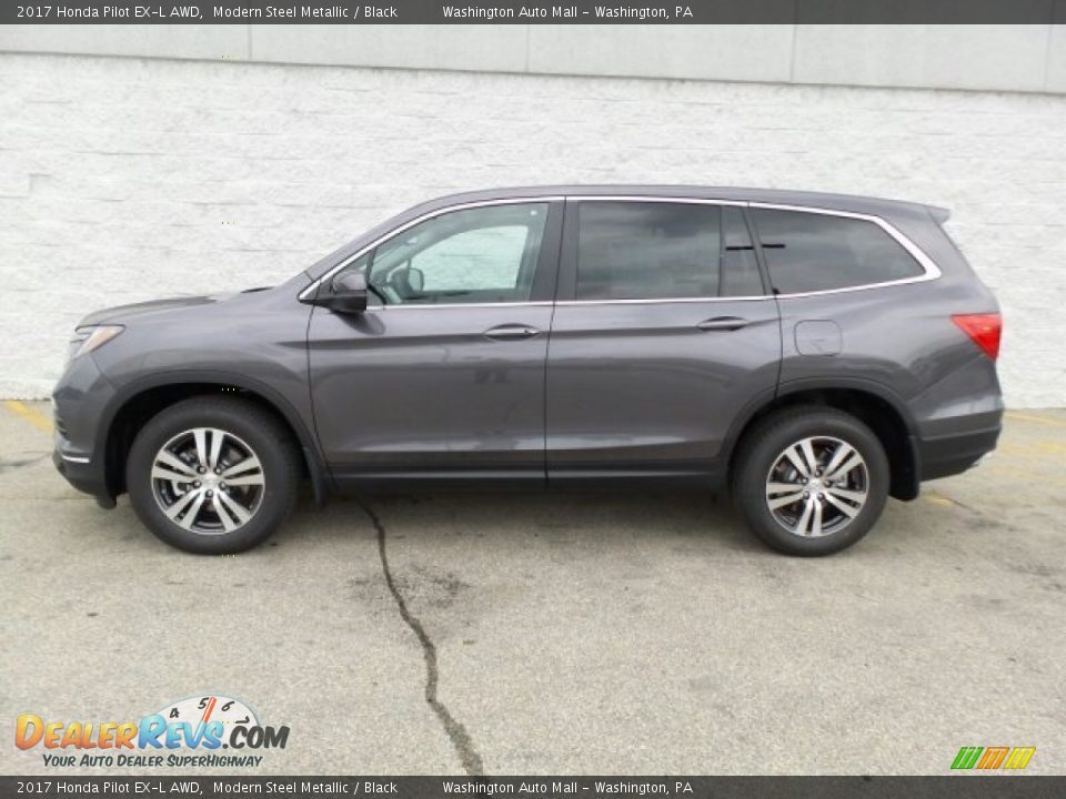 2017 Honda Pilot EX-L AWD Modern Steel Metallic / Black Photo #6