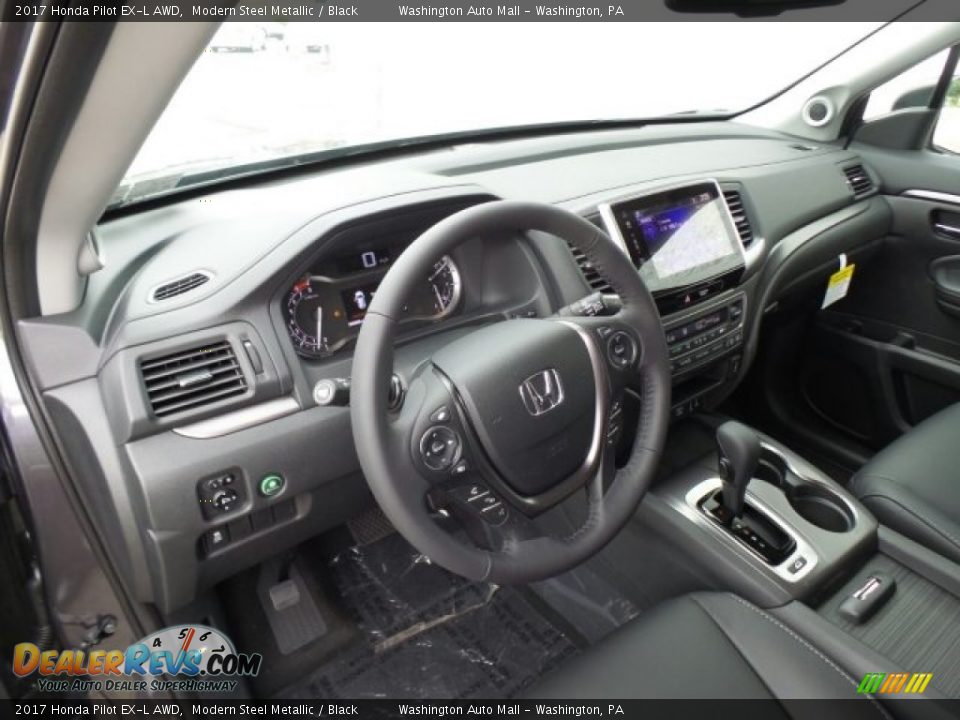 2017 Honda Pilot EX-L AWD Modern Steel Metallic / Black Photo #9