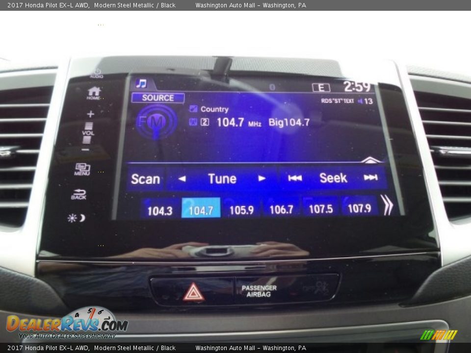 2017 Honda Pilot EX-L AWD Modern Steel Metallic / Black Photo #25