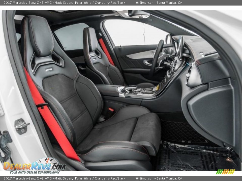 2017 Mercedes-Benz C 43 AMG 4Matic Sedan Polar White / Cranberry Red/Black Photo #2
