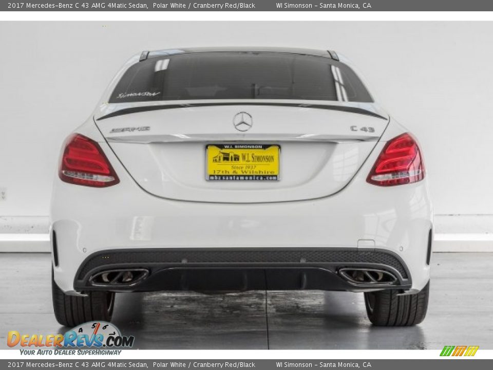 2017 Mercedes-Benz C 43 AMG 4Matic Sedan Polar White / Cranberry Red/Black Photo #4