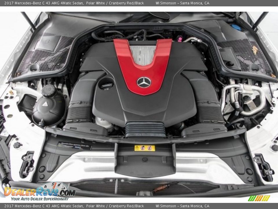2017 Mercedes-Benz C 43 AMG 4Matic Sedan Polar White / Cranberry Red/Black Photo #8