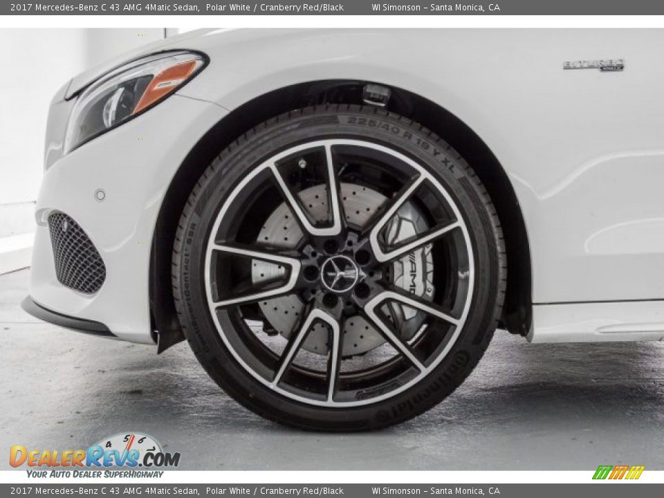 2017 Mercedes-Benz C 43 AMG 4Matic Sedan Polar White / Cranberry Red/Black Photo #9