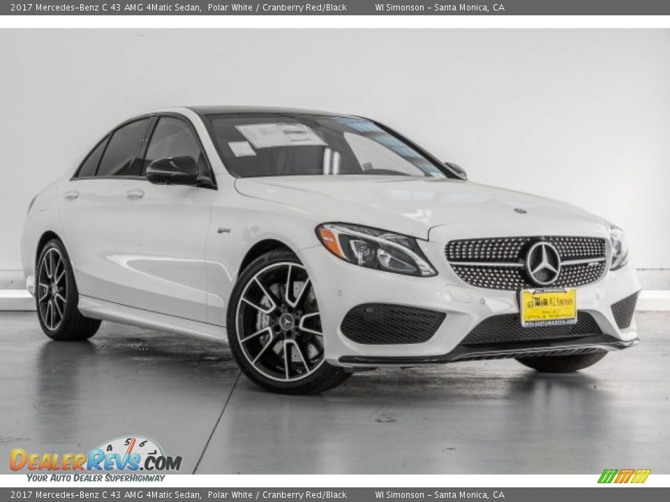 2017 Mercedes-Benz C 43 AMG 4Matic Sedan Polar White / Cranberry Red/Black Photo #13
