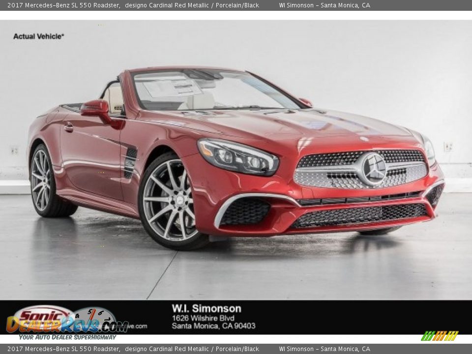 2017 Mercedes-Benz SL 550 Roadster designo Cardinal Red Metallic / Porcelain/Black Photo #1