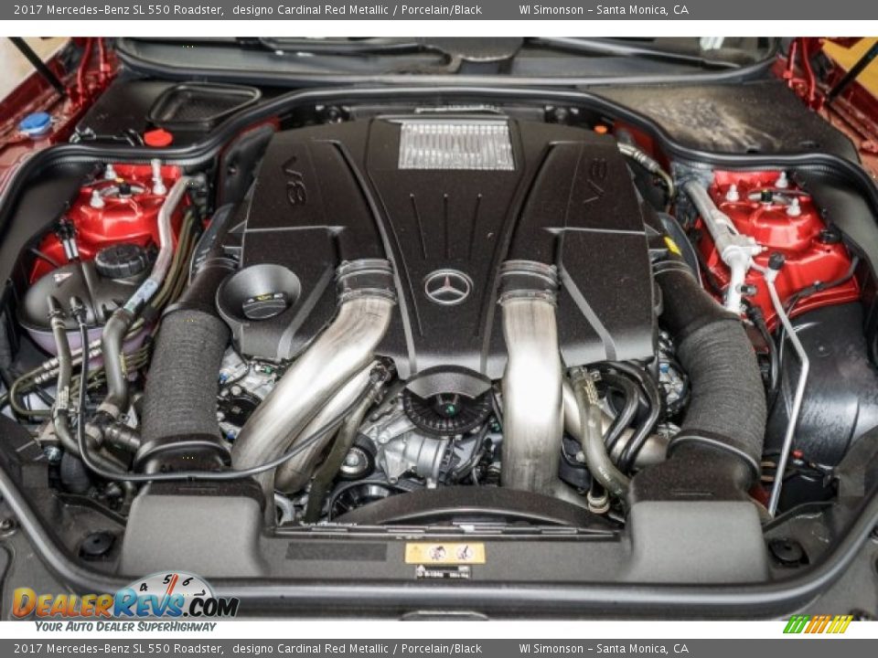 2017 Mercedes-Benz SL 550 Roadster designo Cardinal Red Metallic / Porcelain/Black Photo #10