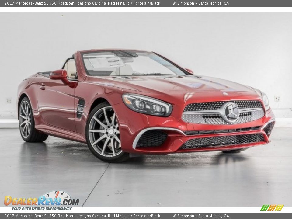 2017 Mercedes-Benz SL 550 Roadster designo Cardinal Red Metallic / Porcelain/Black Photo #13