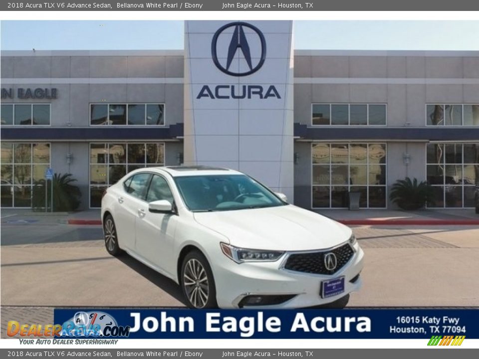 2018 Acura TLX V6 Advance Sedan Bellanova White Pearl / Ebony Photo #1