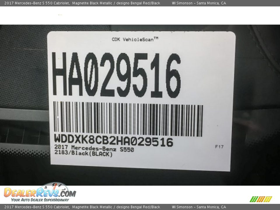 2017 Mercedes-Benz S 550 Cabriolet Magnetite Black Metallic / designo Bengal Red/Black Photo #11