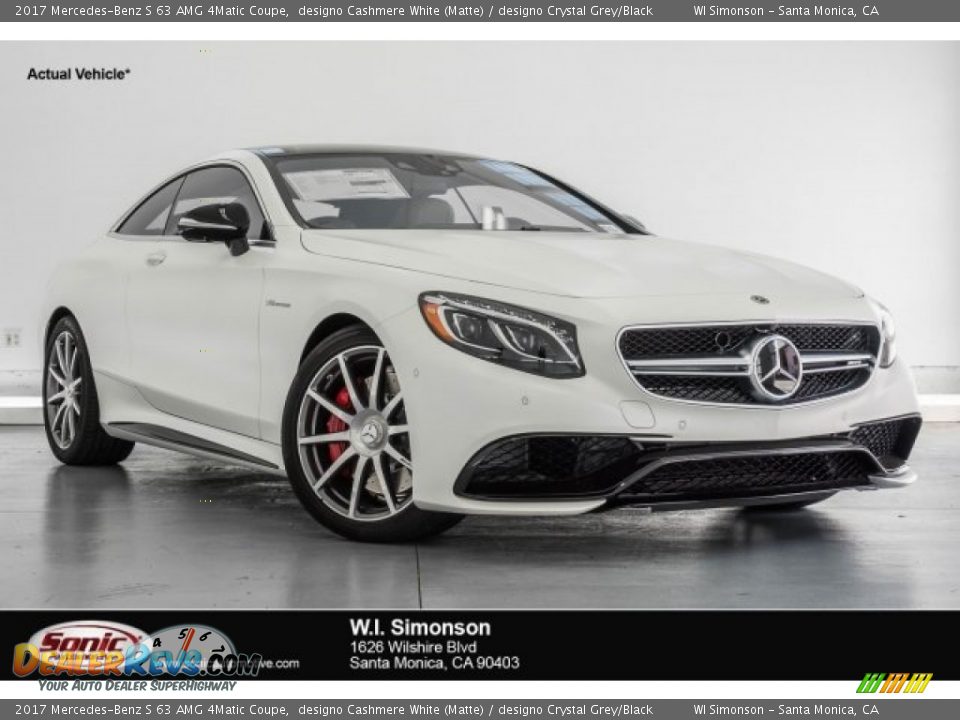 2017 Mercedes-Benz S 63 AMG 4Matic Coupe designo Cashmere White (Matte) / designo Crystal Grey/Black Photo #1