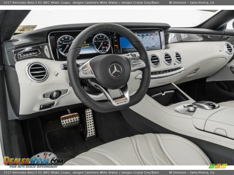 2017 Mercedes-Benz S 63 AMG 4Matic Coupe designo Cashmere White (Matte) / designo Crystal Grey/Black Photo #22