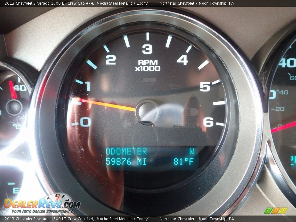 2013 Chevrolet Silverado 1500 LT Crew Cab 4x4 Mocha Steel Metallic / Ebony Photo #30