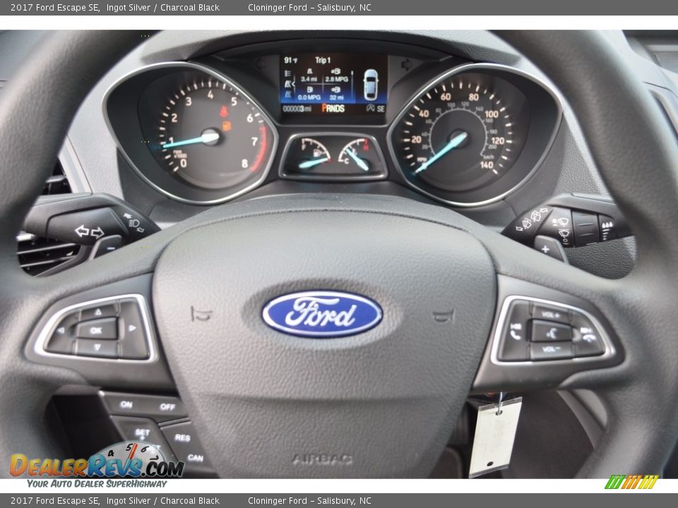 2017 Ford Escape SE Ingot Silver / Charcoal Black Photo #15