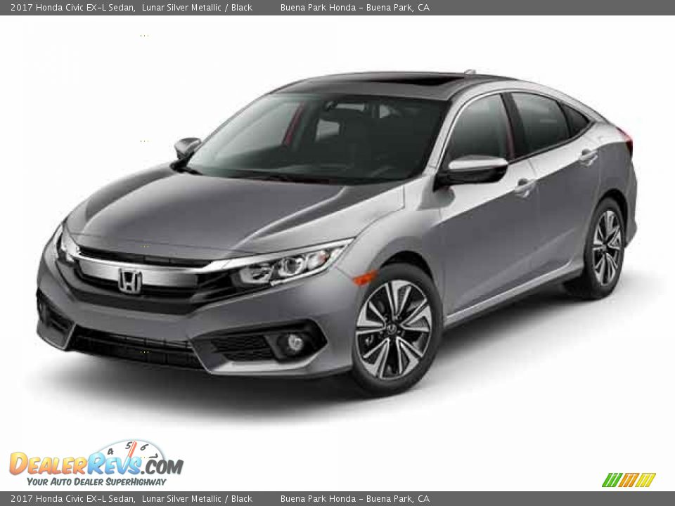 2017 Honda Civic EX-L Sedan Lunar Silver Metallic / Black Photo #18