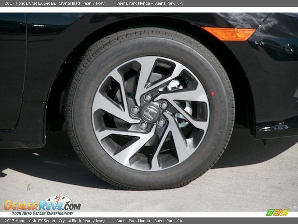 2017 Honda Civic EX Sedan Crystal Black Pearl / Ivory Photo #5