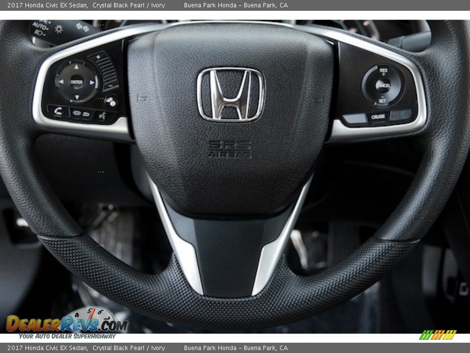 2017 Honda Civic EX Sedan Crystal Black Pearl / Ivory Photo #10